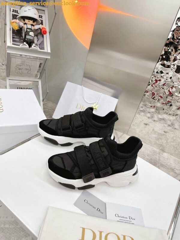 Replica Dior D-Wander Sneakers In Black Camouflage Technical Fabric 3