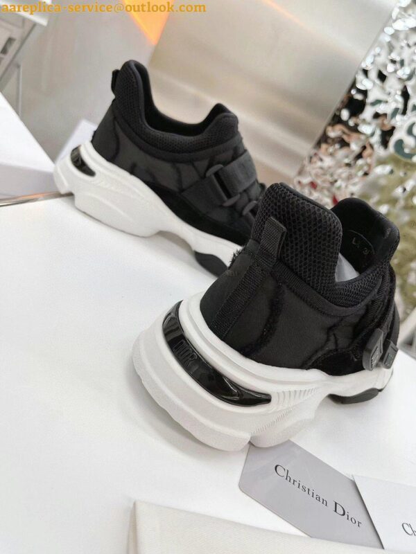 Replica Dior D-Wander Sneakers In Black Camouflage Technical Fabric 4