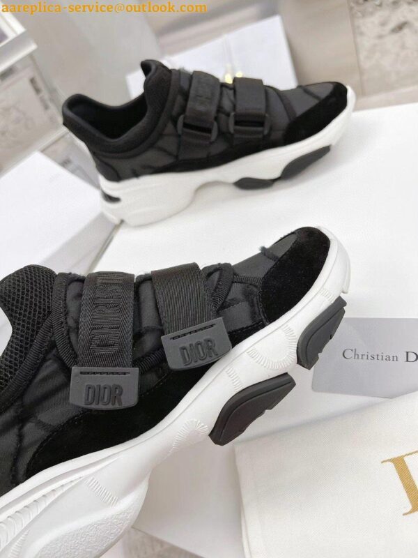 Replica Dior D-Wander Sneakers In Black Camouflage Technical Fabric 9