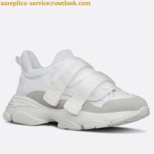 Replica Dior D-Wander Sneakers In White Camouflage Technical Fabric