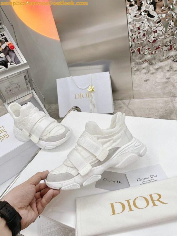 Replica Dior D-Wander Sneakers In White Camouflage Technical Fabric 7