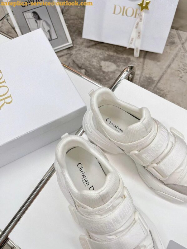 Replica Dior D-Wander Sneakers In White Camouflage Technical Fabric 10