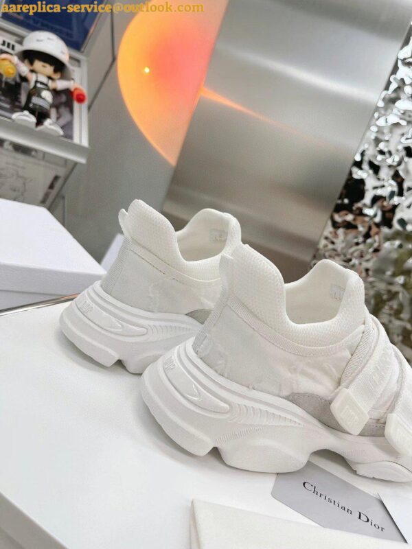 Replica Dior D-Wander Sneakers In White Camouflage Technical Fabric 11