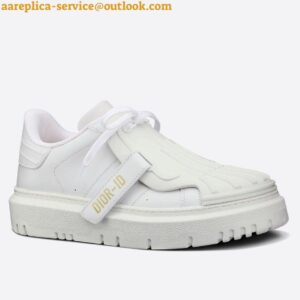 Replica Dior Dior-ID Sneakers In White Leather with Black Strap 2