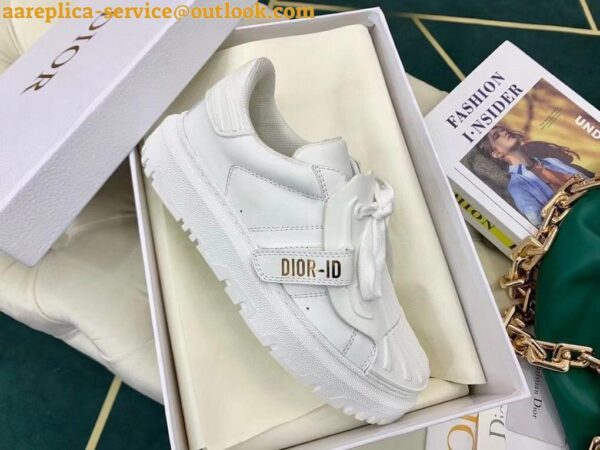 Replica Dior Dior-ID Sneakers In White Leather with Black Strap 3