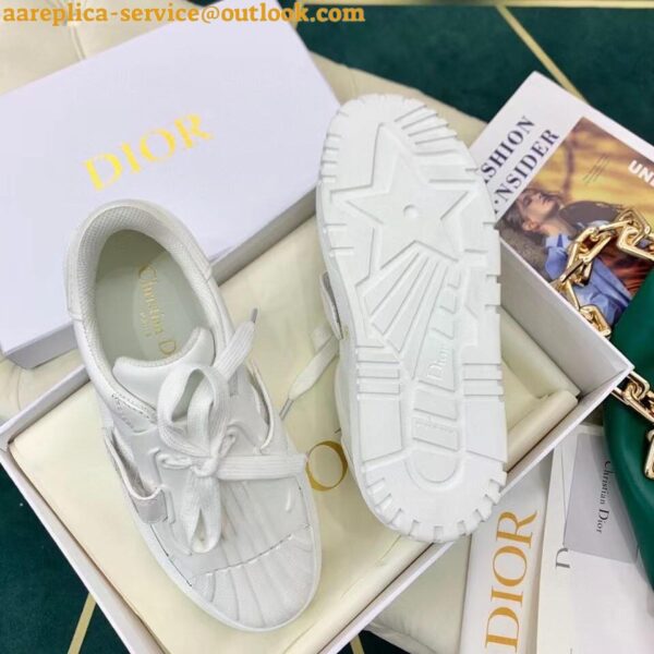 Replica Dior Dior-ID Sneakers In White Leather with Black Strap 7