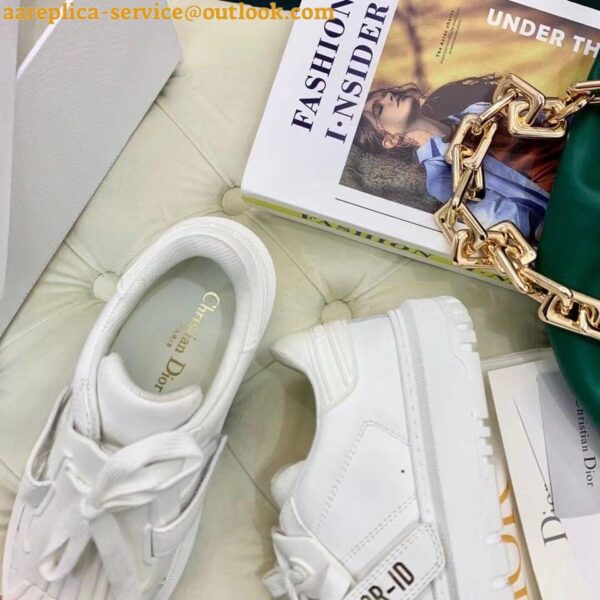 Replica Dior Dior-ID Sneakers In White Leather with Black Strap 8