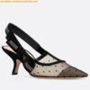 Replica Dior J'Adior Slingback Pumps 65mm In Black Houndstooth Embroidery 2