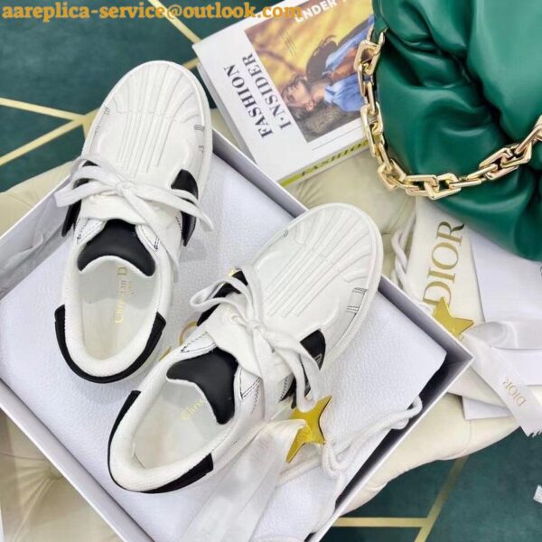 Replica Dior Dior-ID Sneakers In White Leather with Black Strap 12