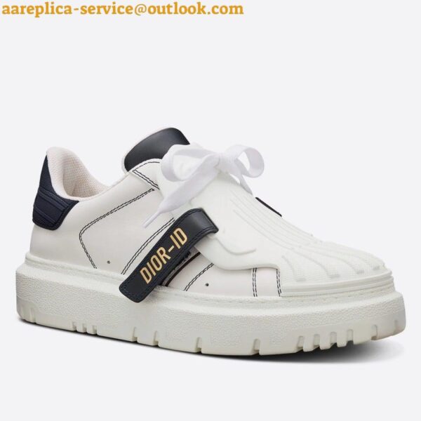 Replica Dior Dior-ID Sneakers In White Leather with Black Strap 13