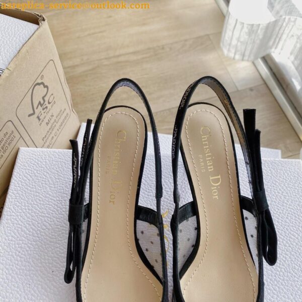 Replica Dior J'Adior Slingback Pumps 65mm In Black Dotted Swiss 8