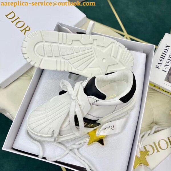 Replica Dior Dior-ID Sneakers In White Leather with Black Strap 18