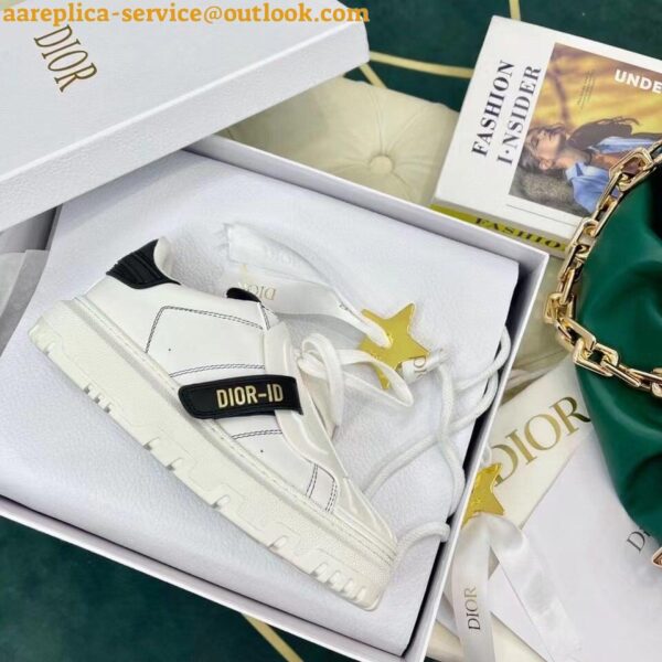 Replica Dior Dior-ID Sneakers In White Leather with Black Strap 17