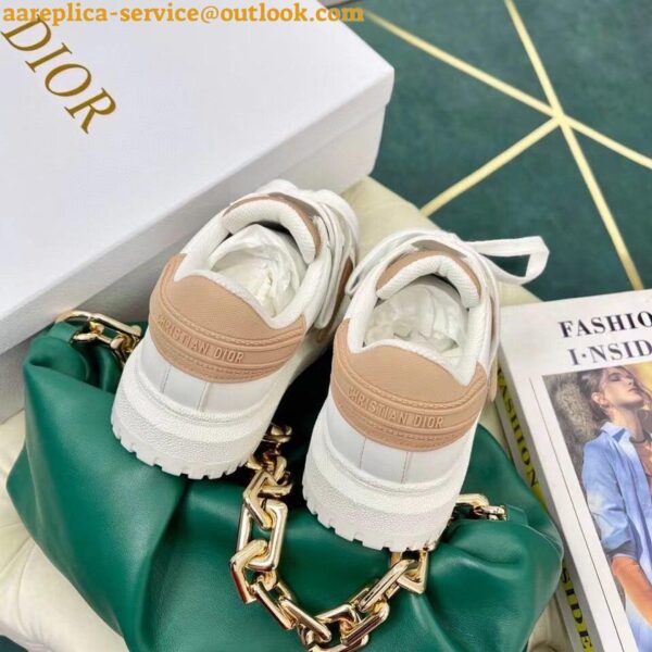 Replica Dior Dior-ID Sneakers In White Leather with Nude Strap 10