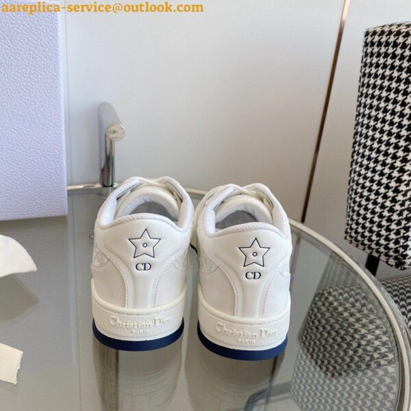 Replica Dior One Sneakers In White Oblique Perforated Calfskin 6