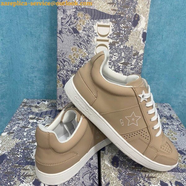 Replica Dior Star Low-top Sneakers In Beige Calfskin 6