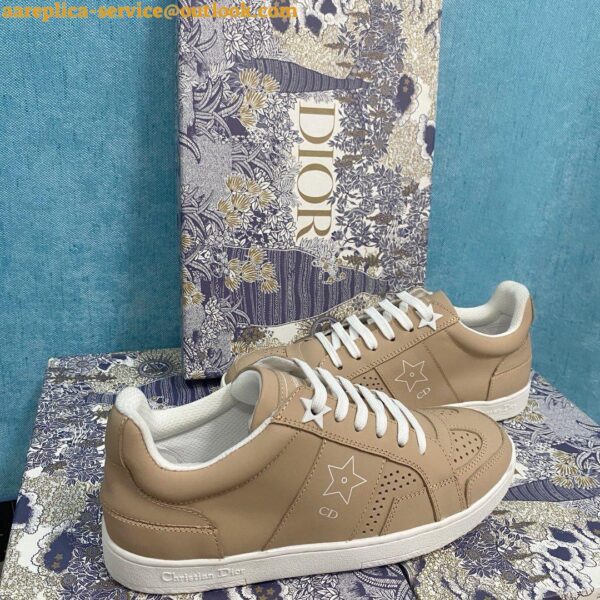 Replica Dior Star Low-top Sneakers In Beige Calfskin 9