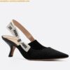 Replica Dior J'Adior Slingback Pumps 65mm In Black Patent Calfskin