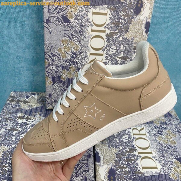 Replica Dior Star Low-top Sneakers In Beige Calfskin 11