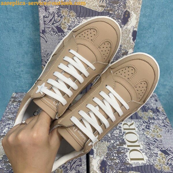 Replica Dior Star Low-top Sneakers In Beige Calfskin 12