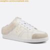 Replica Dior Star Platform Sneakers in White Calfskin with Black Star 2