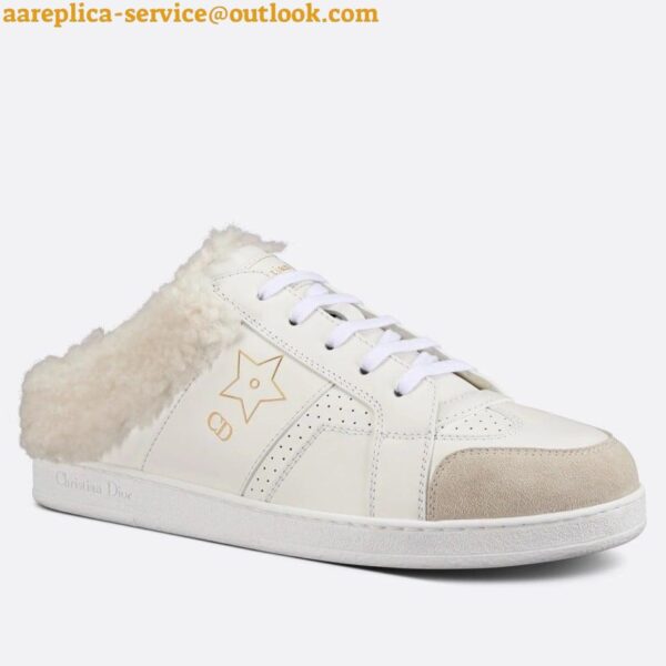 Replica Dior Star Low-top Sneakers in White Calfskin and Shearling 3