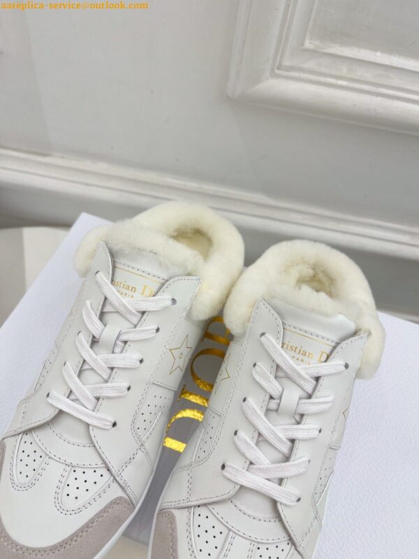 Replica Dior Star Low-top Sneakers in White Calfskin and Shearling 6