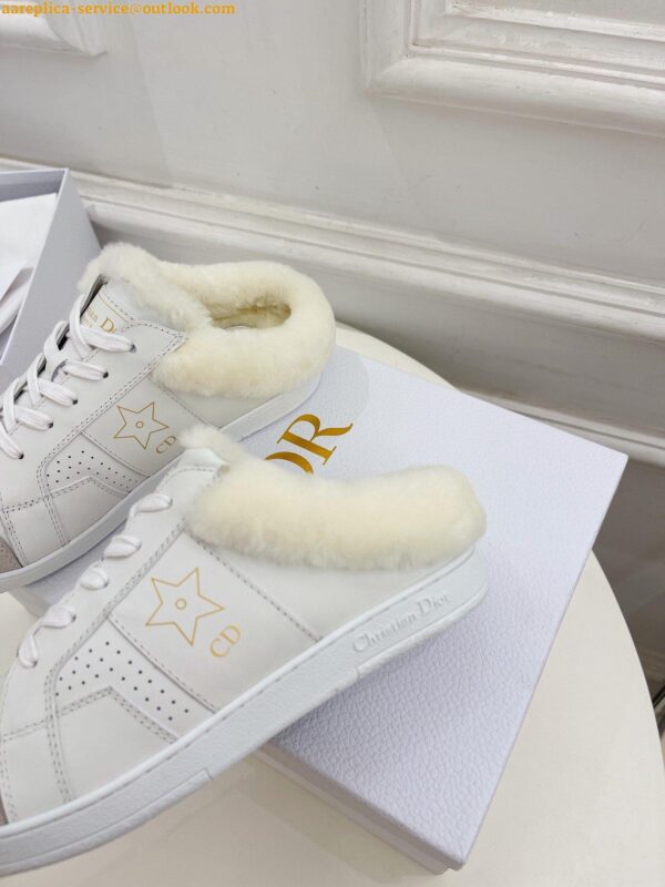 Replica Dior Star Low-top Sneakers in White Calfskin and Shearling 7