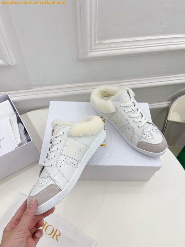 Replica Dior Star Low-top Sneakers in White Calfskin and Shearling 8