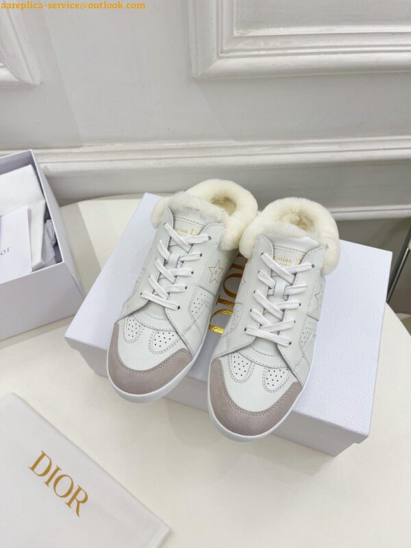 Replica Dior Star Low-top Sneakers in White Calfskin and Shearling 9