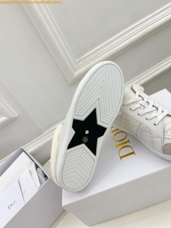 Replica Dior Star Low-top Sneakers in White Calfskin and Shearling 10