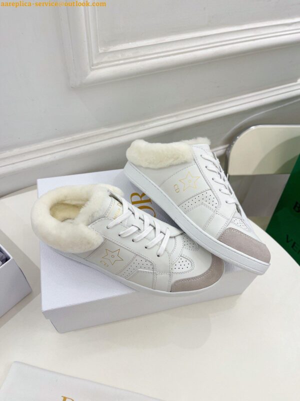 Replica Dior Star Low-top Sneakers in White Calfskin and Shearling 11