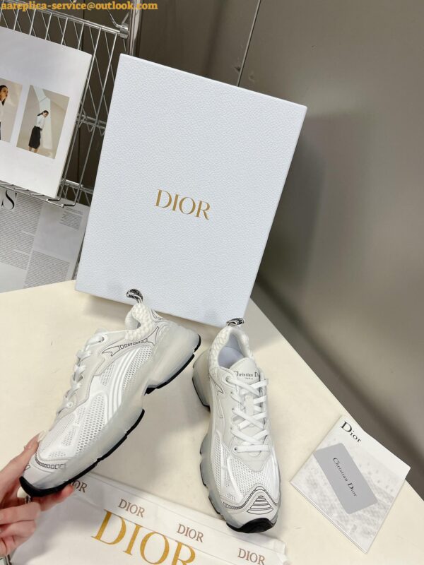 Replica Dior Vibe Sneakers in White Technical Fabric and Mesh 4