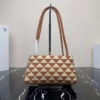 Replica Prada 1BA368 From The Runway Small embroidered fabric Prada Symbole bag Black and Beige 2