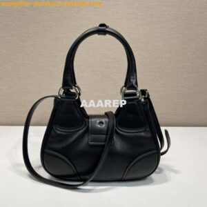 Replica Prada 1BA368 Moon padded nappa-leather bag Black 2