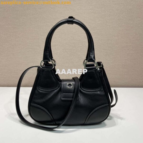 Replica Prada 1BA368 Moon padded nappa-leather bag Black 4