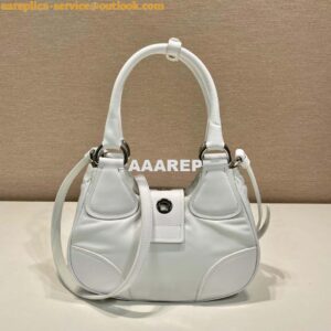 Replica Prada 1BA368 Moon padded patent leather bag White 2