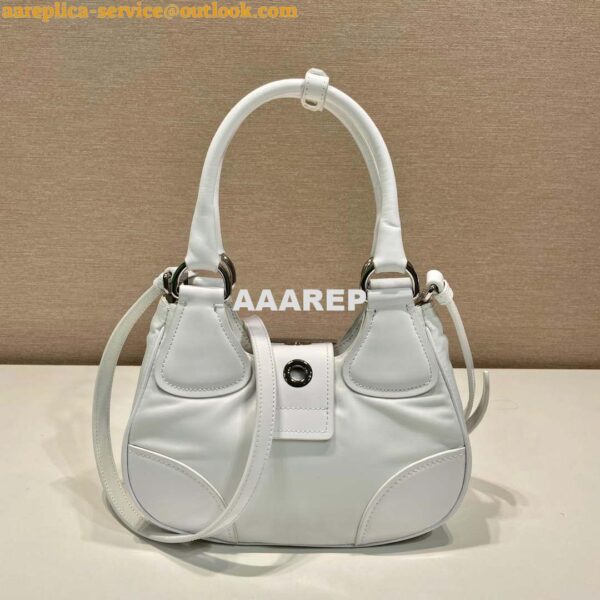 Replica Prada 1BA368 Moon padded patent leather bag White 4