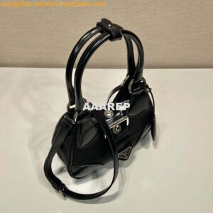 Replica Prada 1BA368 Prada Moon Re-Nylon and leather bag Black