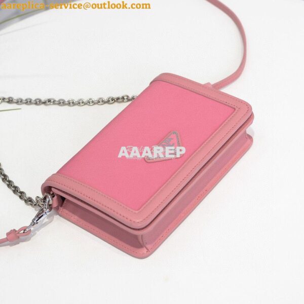 Replica Prada Nylon And Leather Mini-bag 1BP019 Pink 3