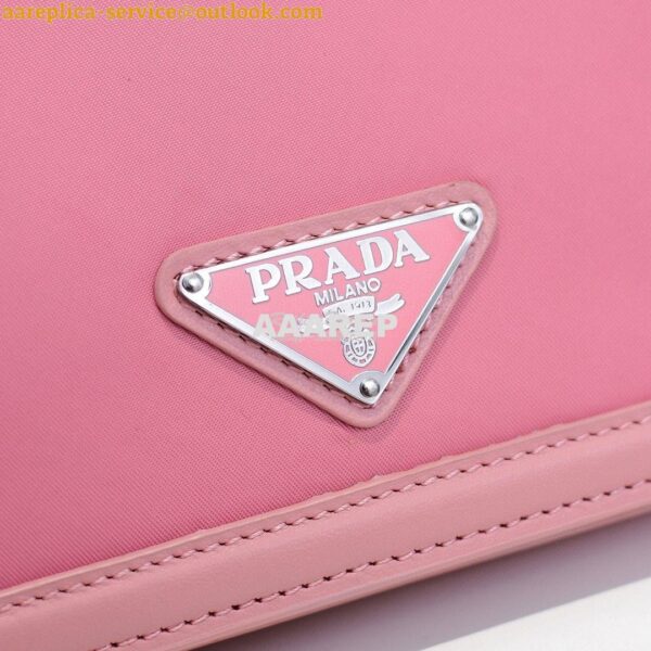 Replica Prada Nylon And Leather Mini-bag 1BP019 Pink 4