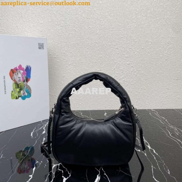 Replica Prada 1BA384 Prada Soft Padded Nappa Leather Mini Bag Black 3