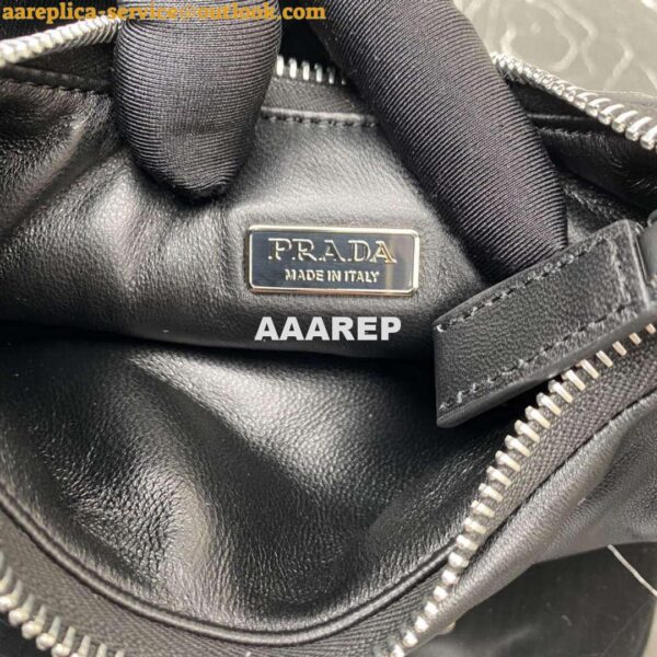 Replica Prada 1BA384 Prada Soft Padded Nappa Leather Mini Bag Black 8