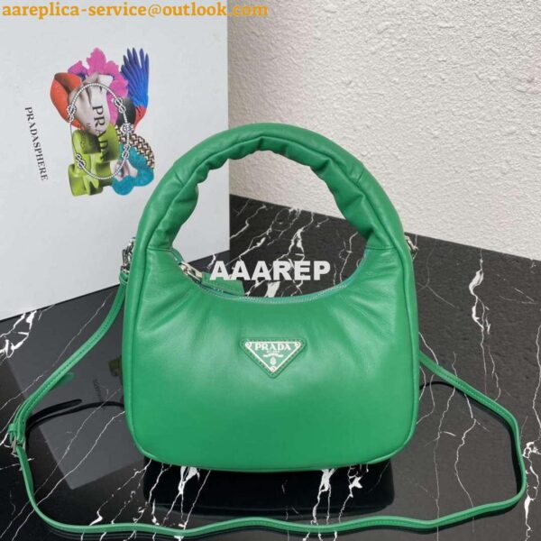 Replica Prada 1BA384 Prada Soft Padded Nappa Leather Mini Bag Green 8