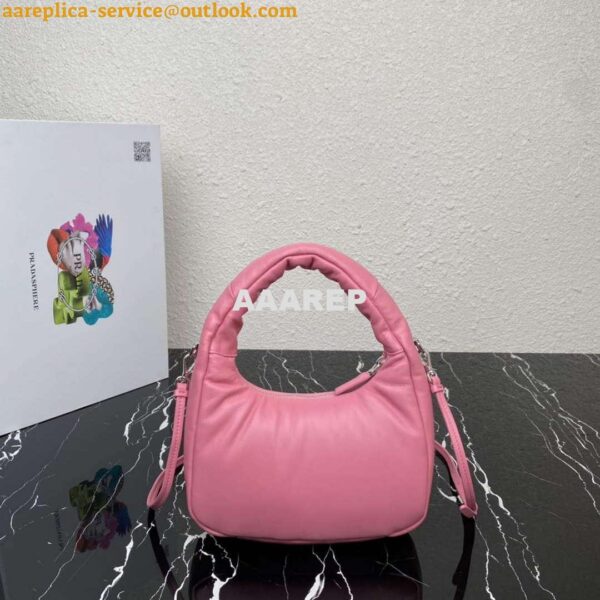 Replica Prada 1BA384 Prada Soft Padded Nappa Leather Mini Bag Pink 3