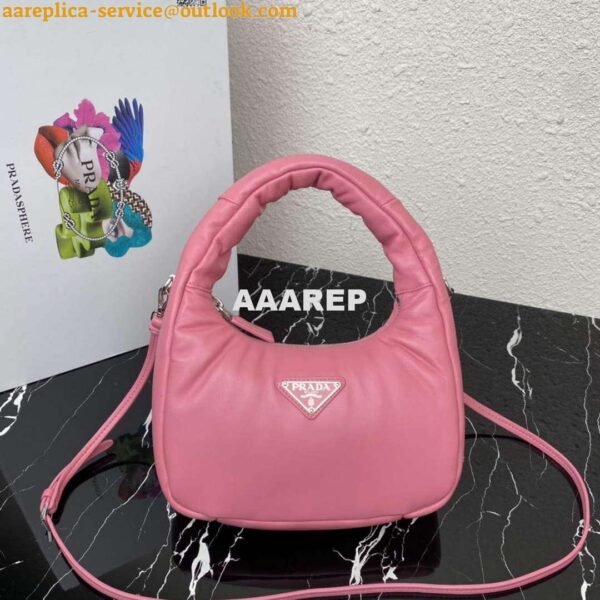 Replica Prada 1BA384 Prada Soft Padded Nappa Leather Mini Bag Pink 8