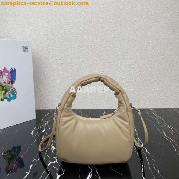 Replica Prada 1BA384 Prada Soft Padded Nappa Leather Mini Bag Tan 3