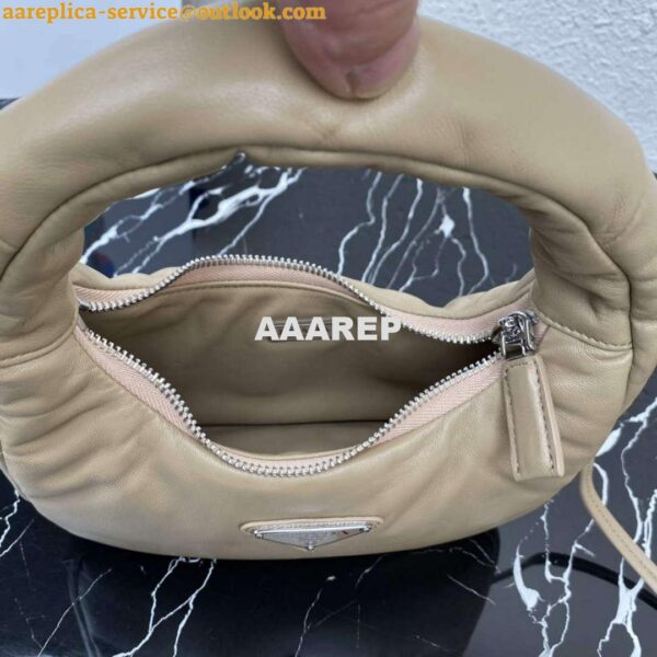 Replica Prada 1BA384 Prada Soft Padded Nappa Leather Mini Bag Tan 8