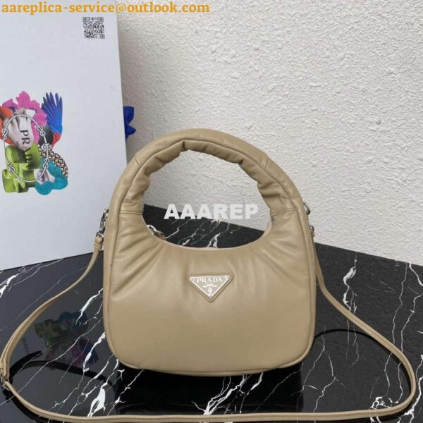 Replica Prada 1BA384 Prada Soft Padded Nappa Leather Mini Bag Tan 10