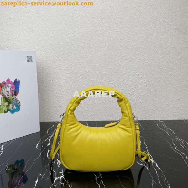 Replica Prada 1BA384 Prada Soft Padded Nappa Leather Mini Bag Yellow 3